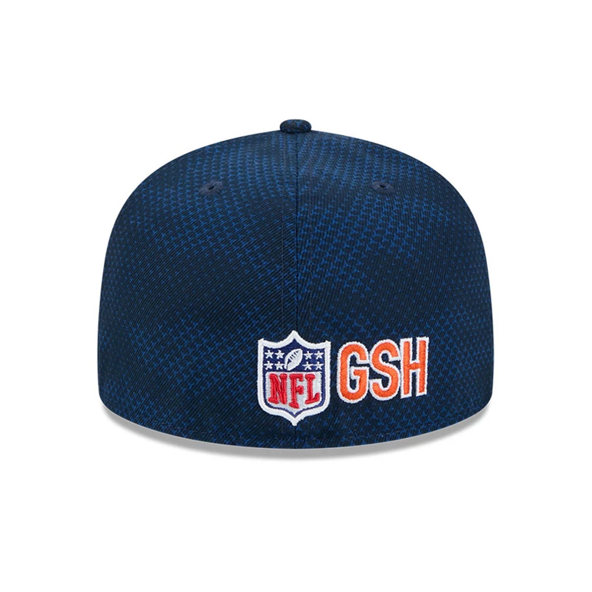 This is a Chicago Bears NFL Sideline 2024 Navy 59FIFTY Fitted Cap 2