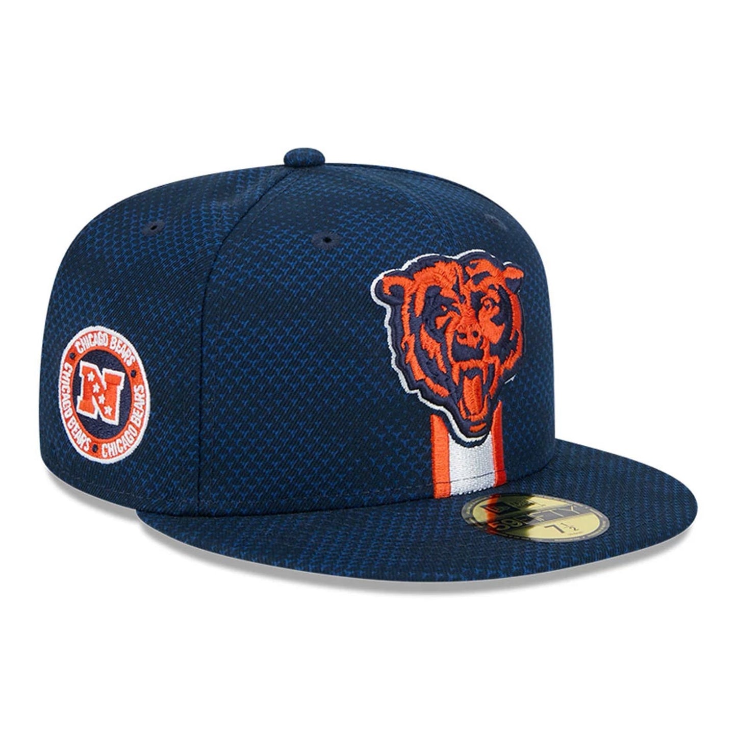 This is a Chicago Bears NFL Sideline 2024 Navy 59FIFTY Fitted Cap 1