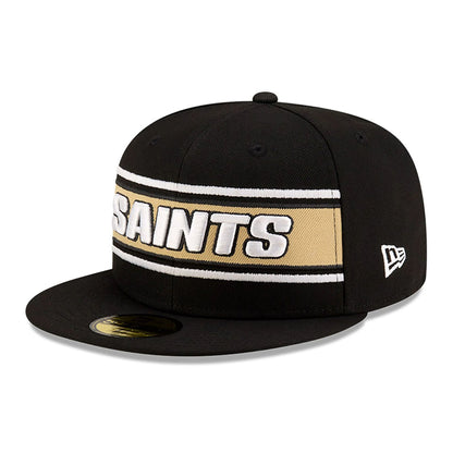 This is a New Orleans Saints NFL Sideline 2024 Black 59FIFTY Fitted Cap 4