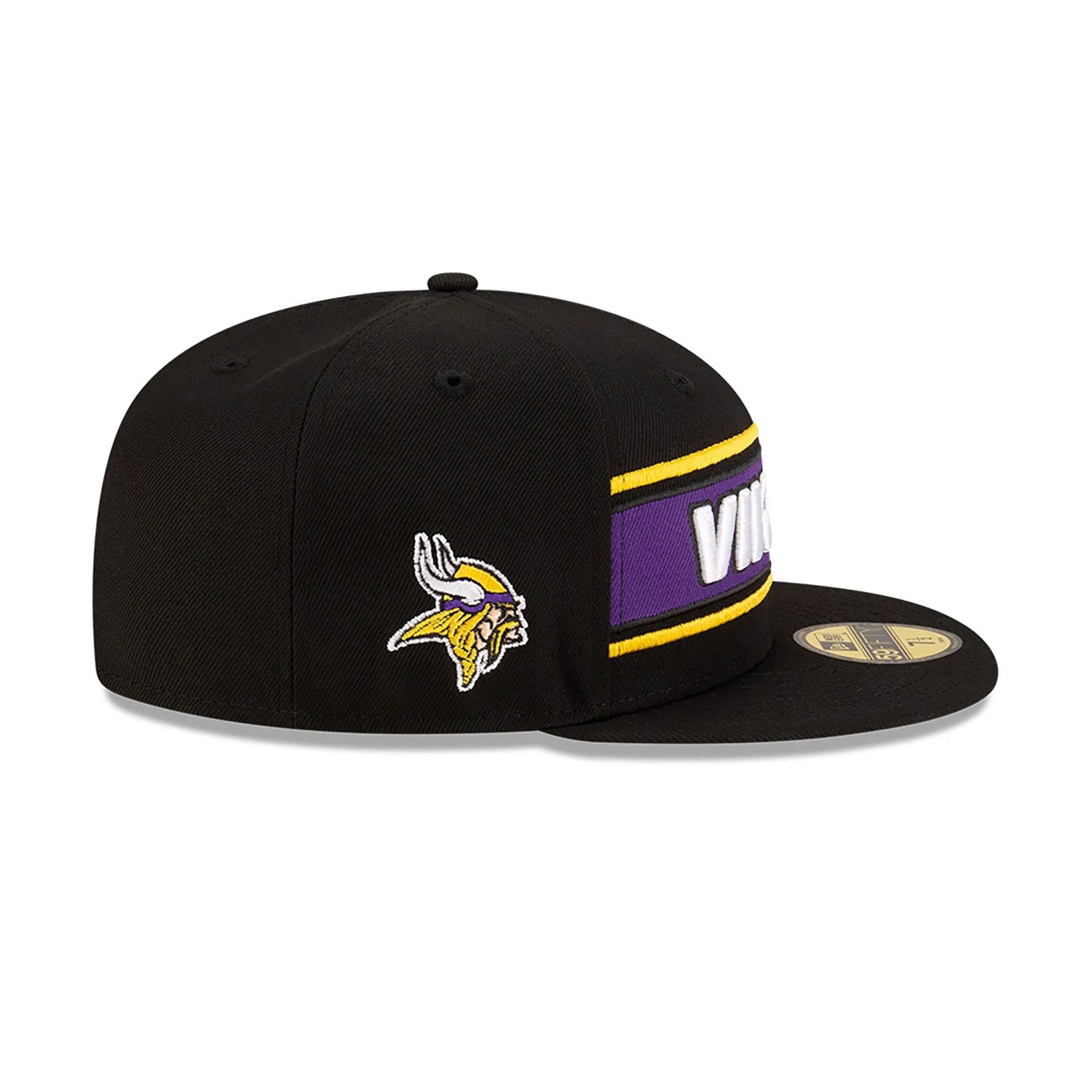 This is a Minnesota Vikings NFL Sideline 2024 Black 59FIFTY Fitted Cap 6