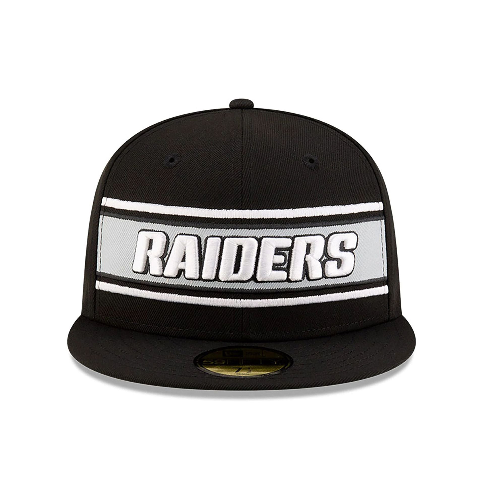 This is a Las Vegas Raiders NFL Sideline 2024 Black 59FIFTY Fitted Cap 3