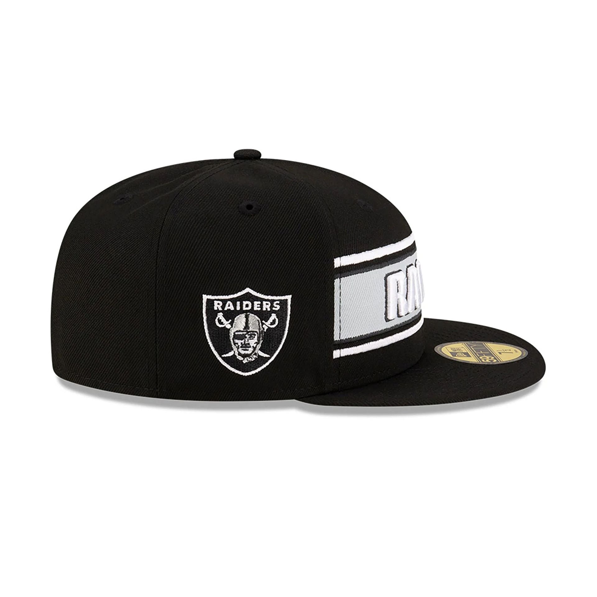 This is a Las Vegas Raiders NFL Sideline 2024 Black 59FIFTY Fitted Cap 6