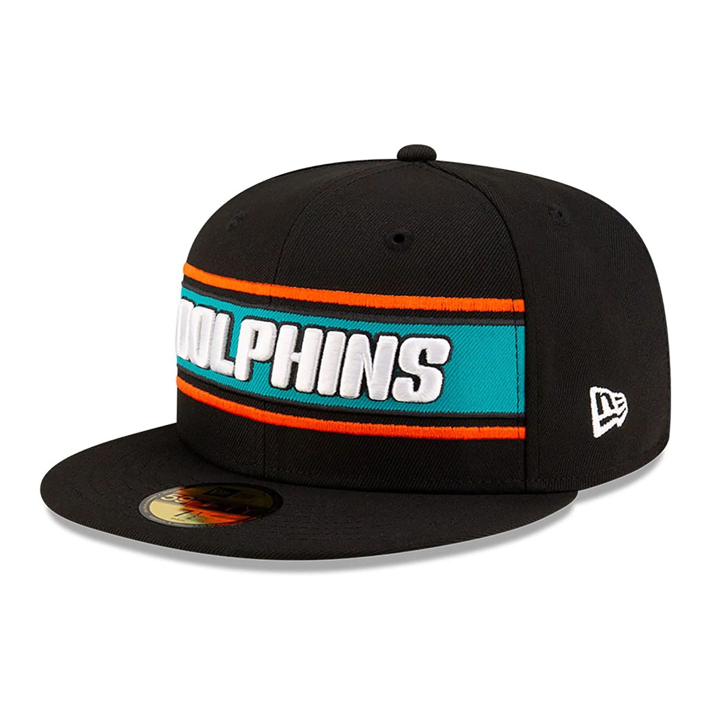 This is a Miami Dolphins NFL Sideline 2024 Black 59FIFTY Fitted Cap 4