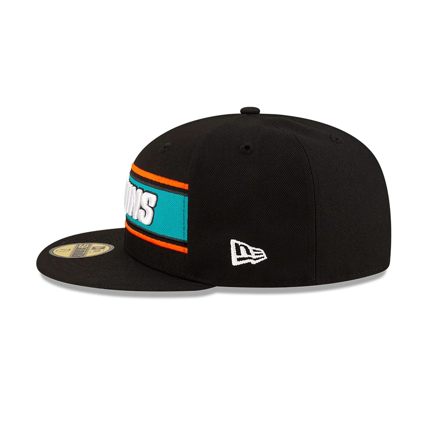 This is a Miami Dolphins NFL Sideline 2024 Black 59FIFTY Fitted Cap 7