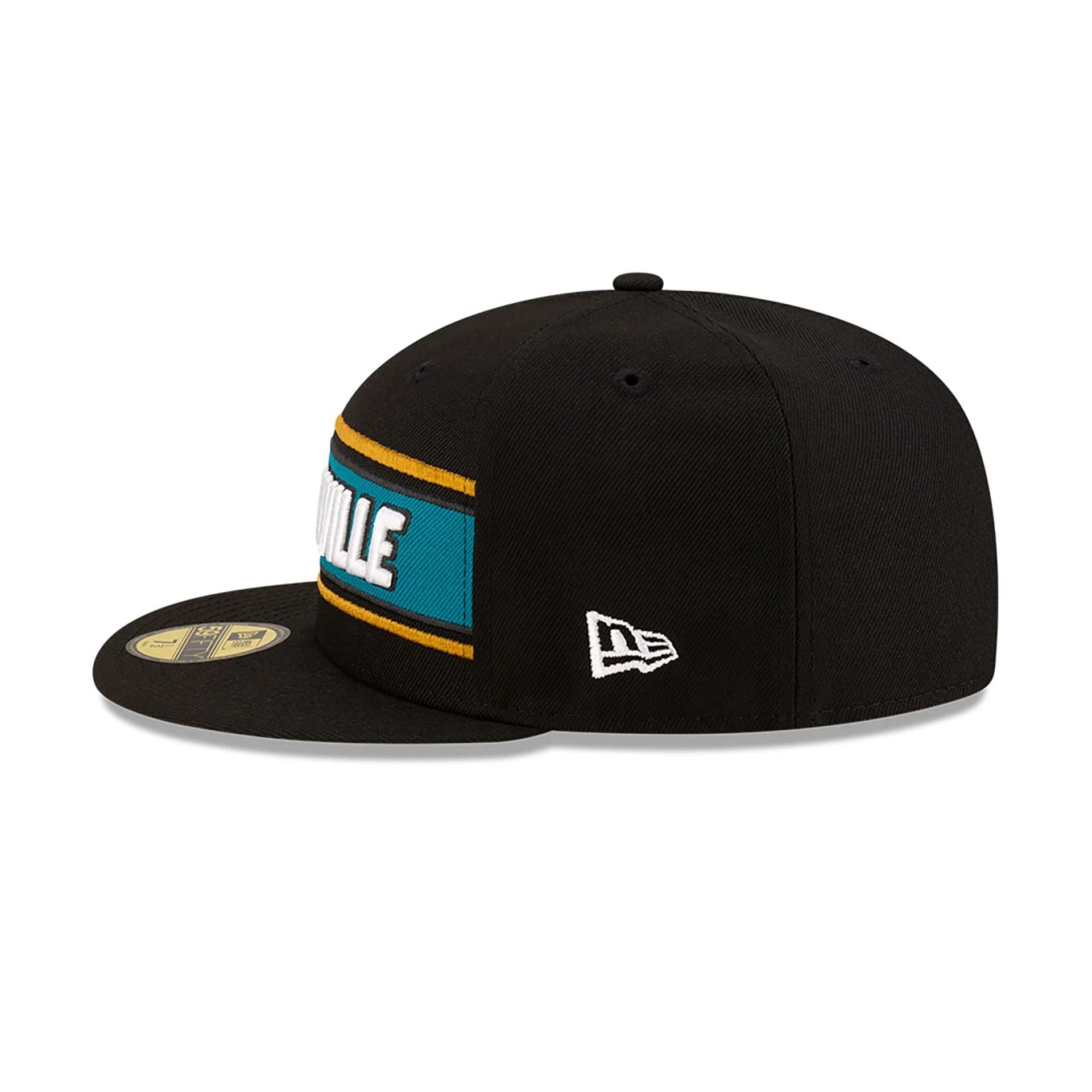 This is a Jacksonville Jaguars NFL Sideline 2024 Black 59FIFTY Fitted Cap 7