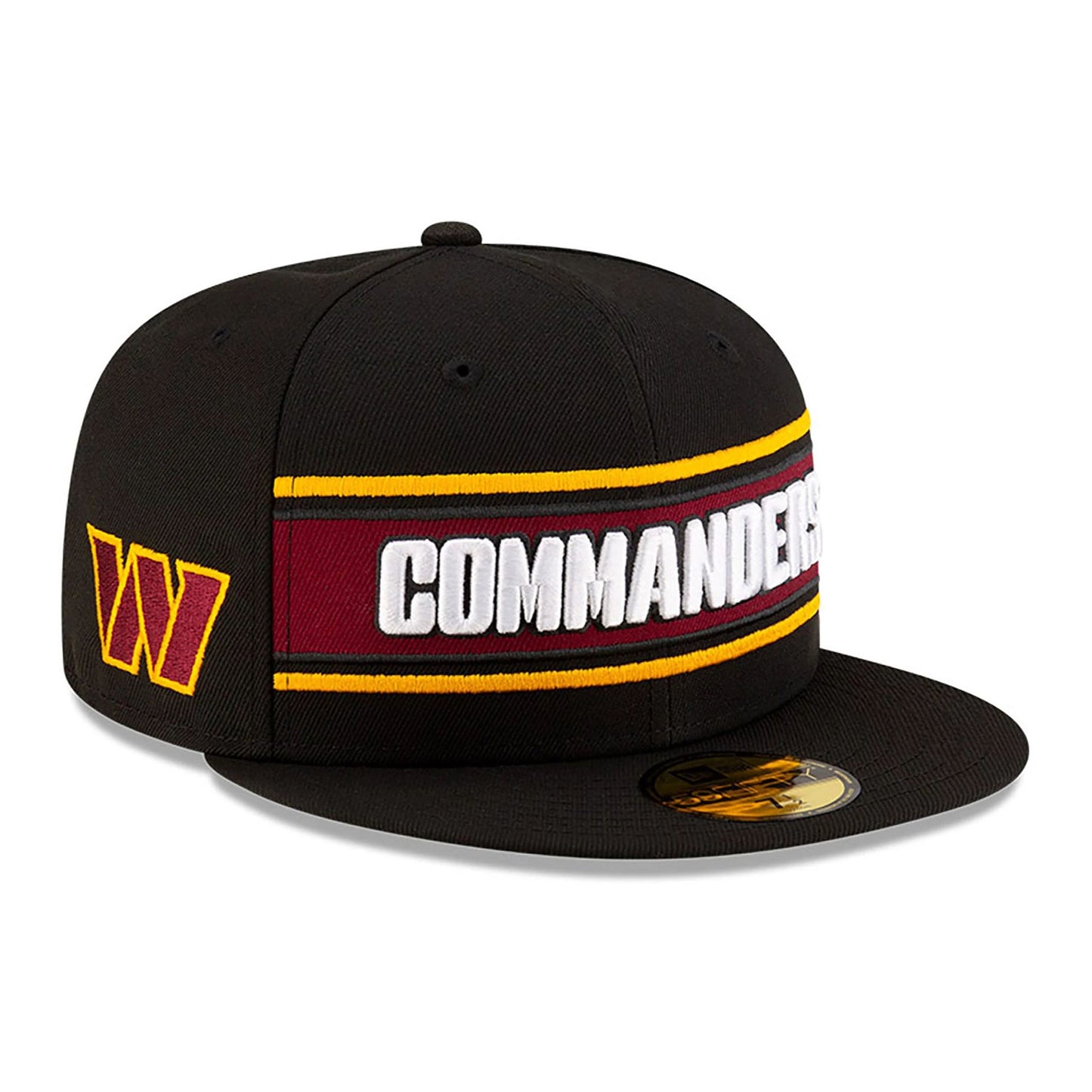 This is a Washington Commanders NFL Sideline 2024 Black 59FIFTY Fitted Cap 1