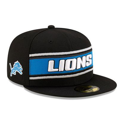 This is a Detroit Lions NFL Sideline 2024 Black 59FIFTY Fitted Cap 1