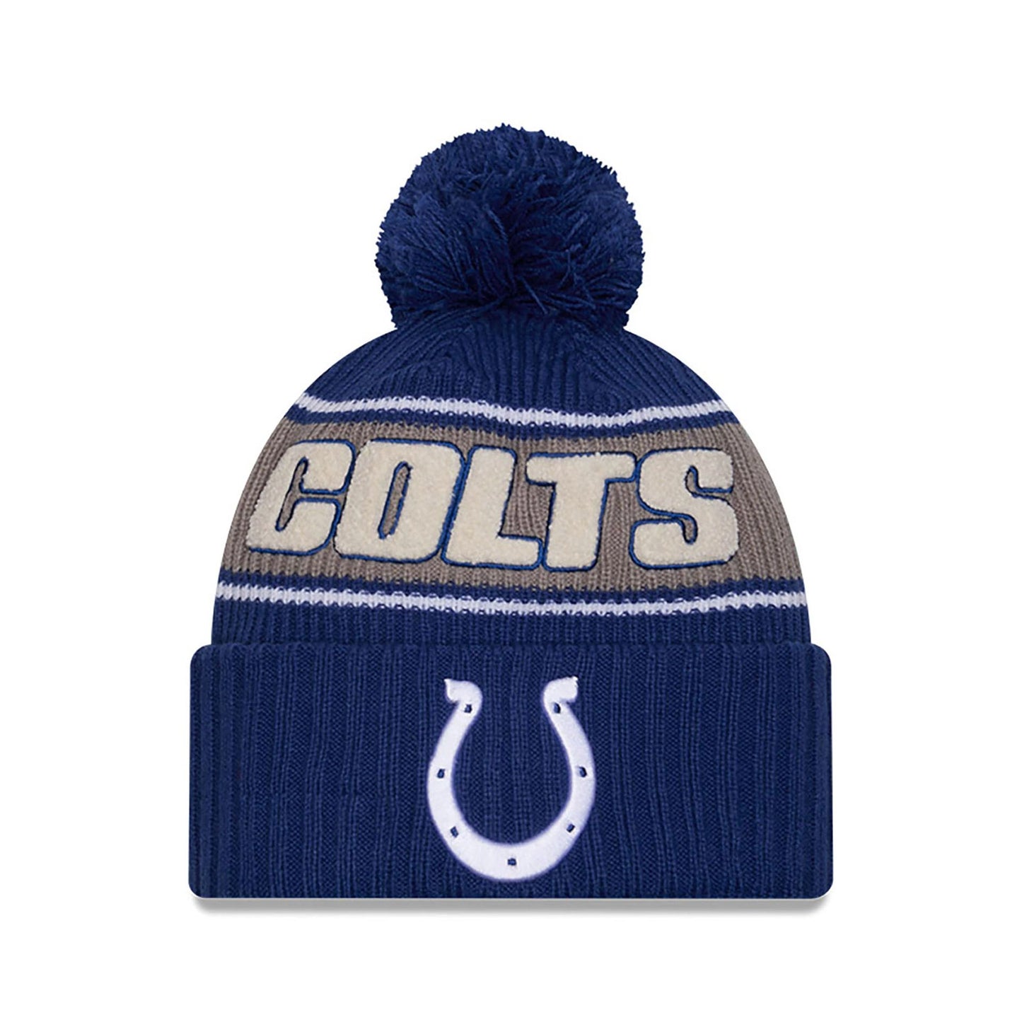 This is a Indianapolis Colts NFL Sideline 2024 Blue Sport Knit Beanie Hat 1