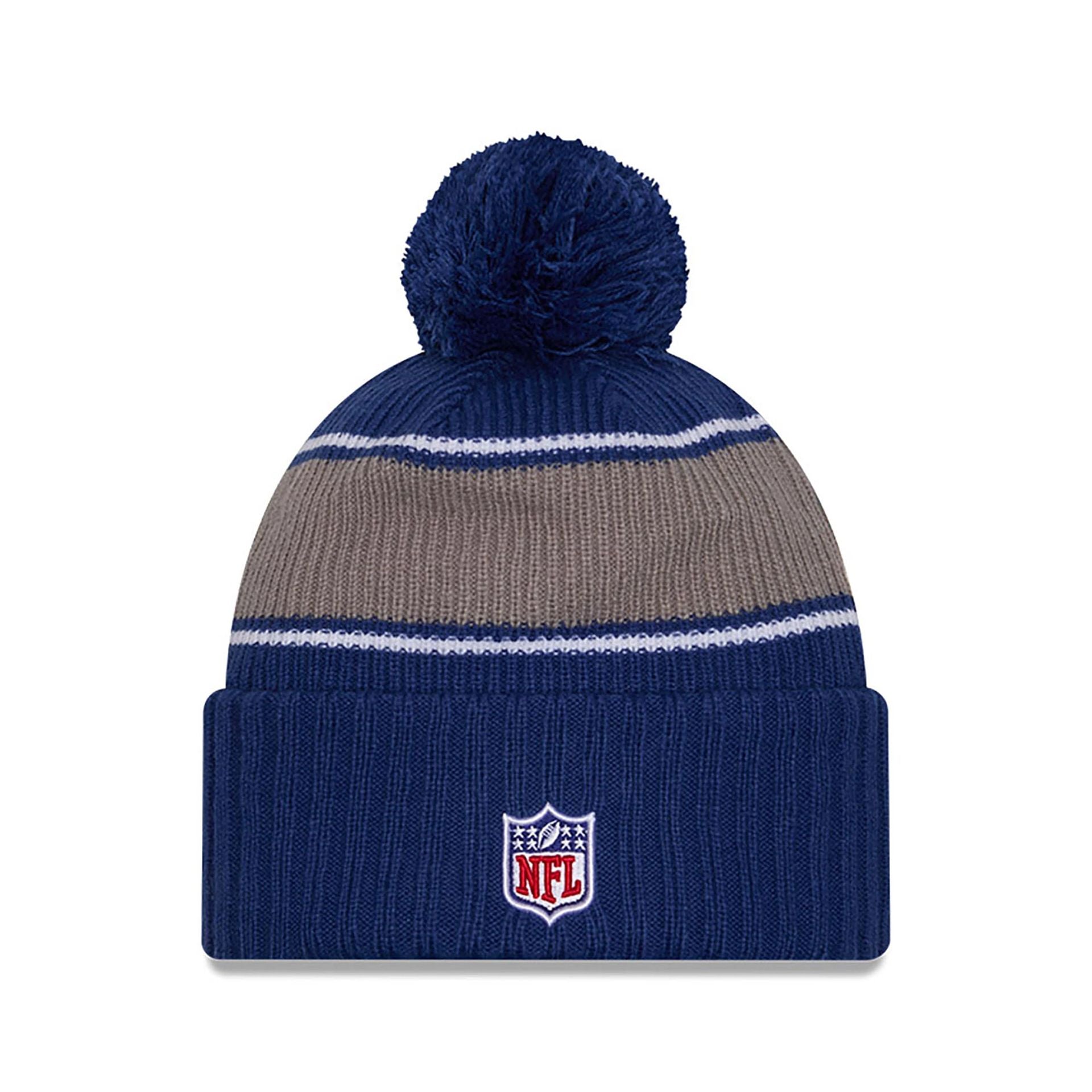 This is a Indianapolis Colts NFL Sideline 2024 Blue Sport Knit Beanie Hat 2