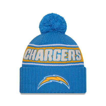 This is a LA Chargers NFL Sideline 2024 Blue Sport Knit Beanie Hat 1