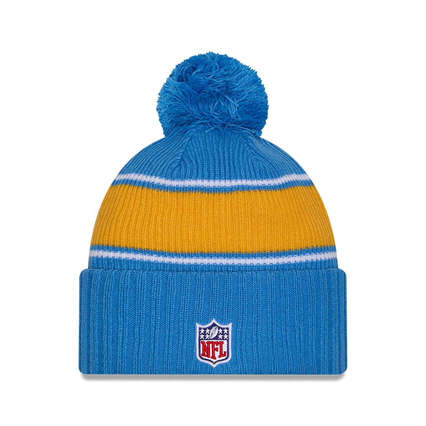 This is a LA Chargers NFL Sideline 2024 Blue Sport Knit Beanie Hat 2