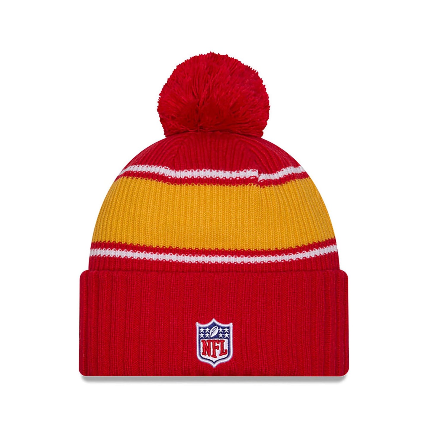 This is a Kansas City Chiefs NFL Sideline 2024 Red Sport Knit Beanie Hat 2