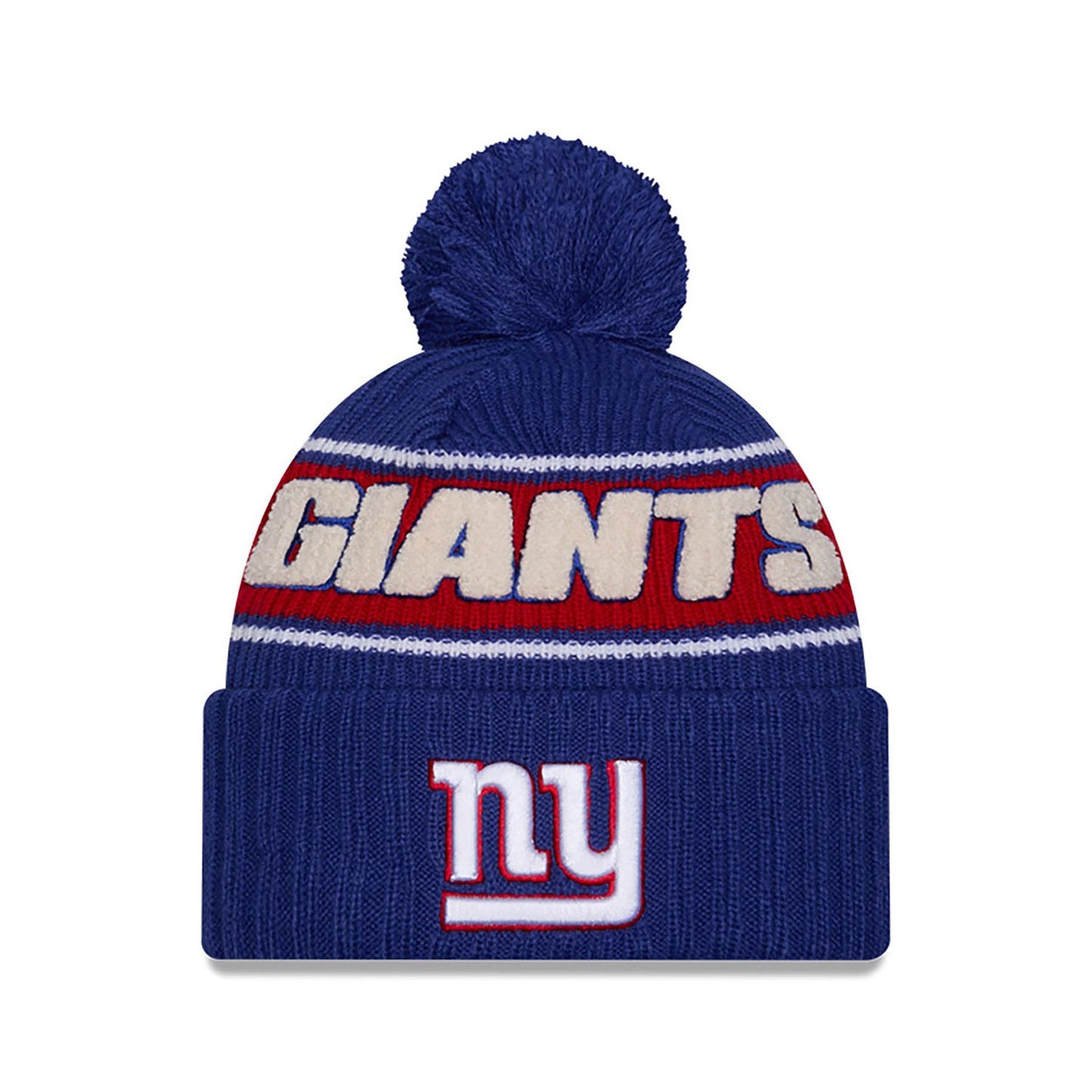 This is a New York Giants NFL Sideline 2024 Blue Sport Knit Beanie Hat 1