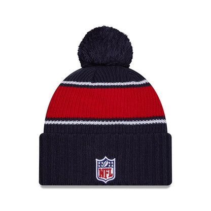 This is a New England Patriots NFL Sideline 2024 Dark Blue Sport Knit Beanie Hat 2