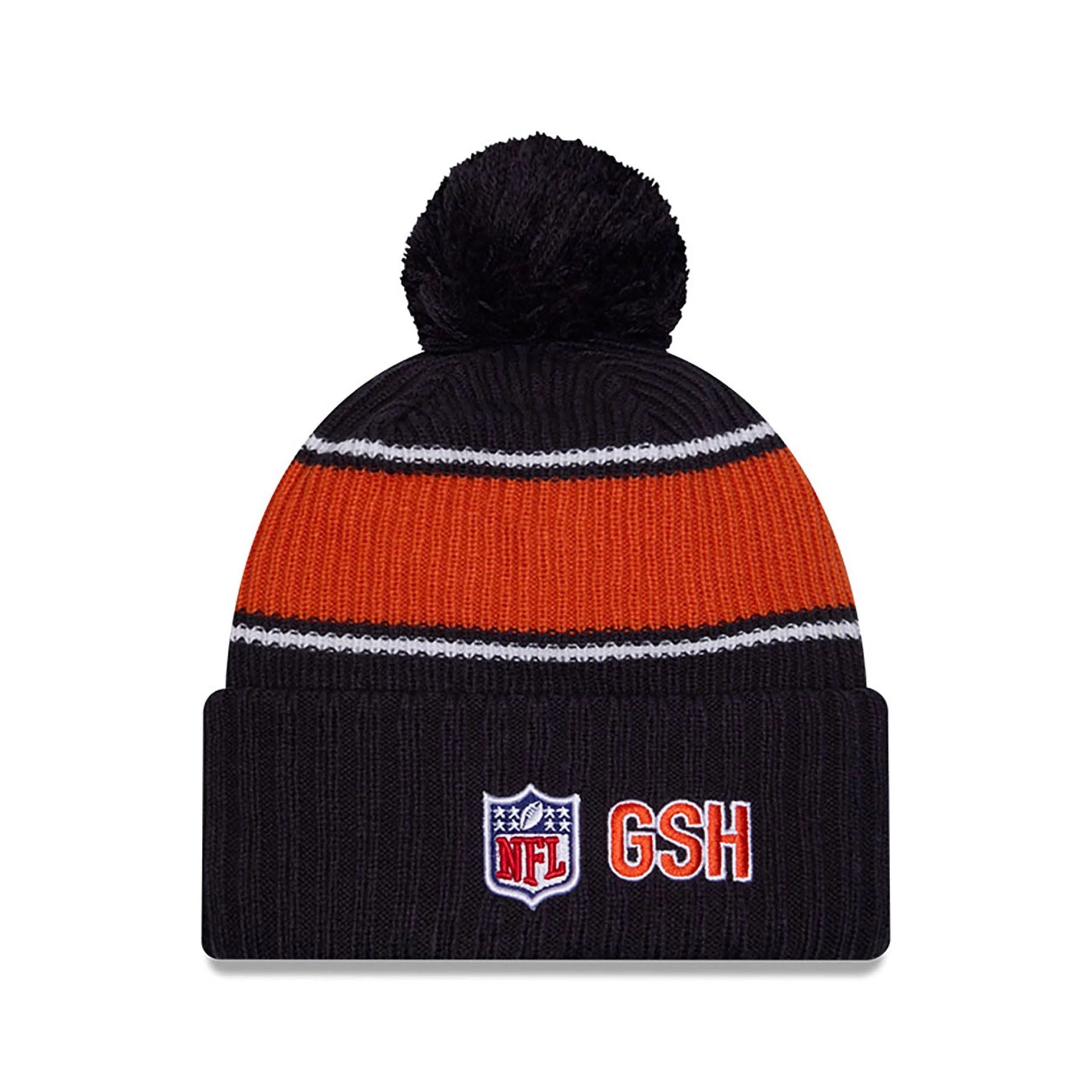 This is a Chicago Bears NFL Sideline 2024 Navy Sport Knit Beanie Hat 2