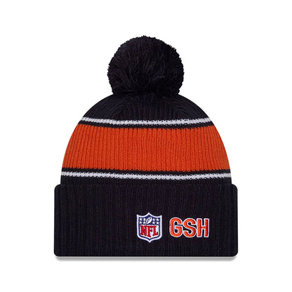 This is a Chicago Bears NFL Sideline 2024 Navy Sport Knit Beanie Hat 2