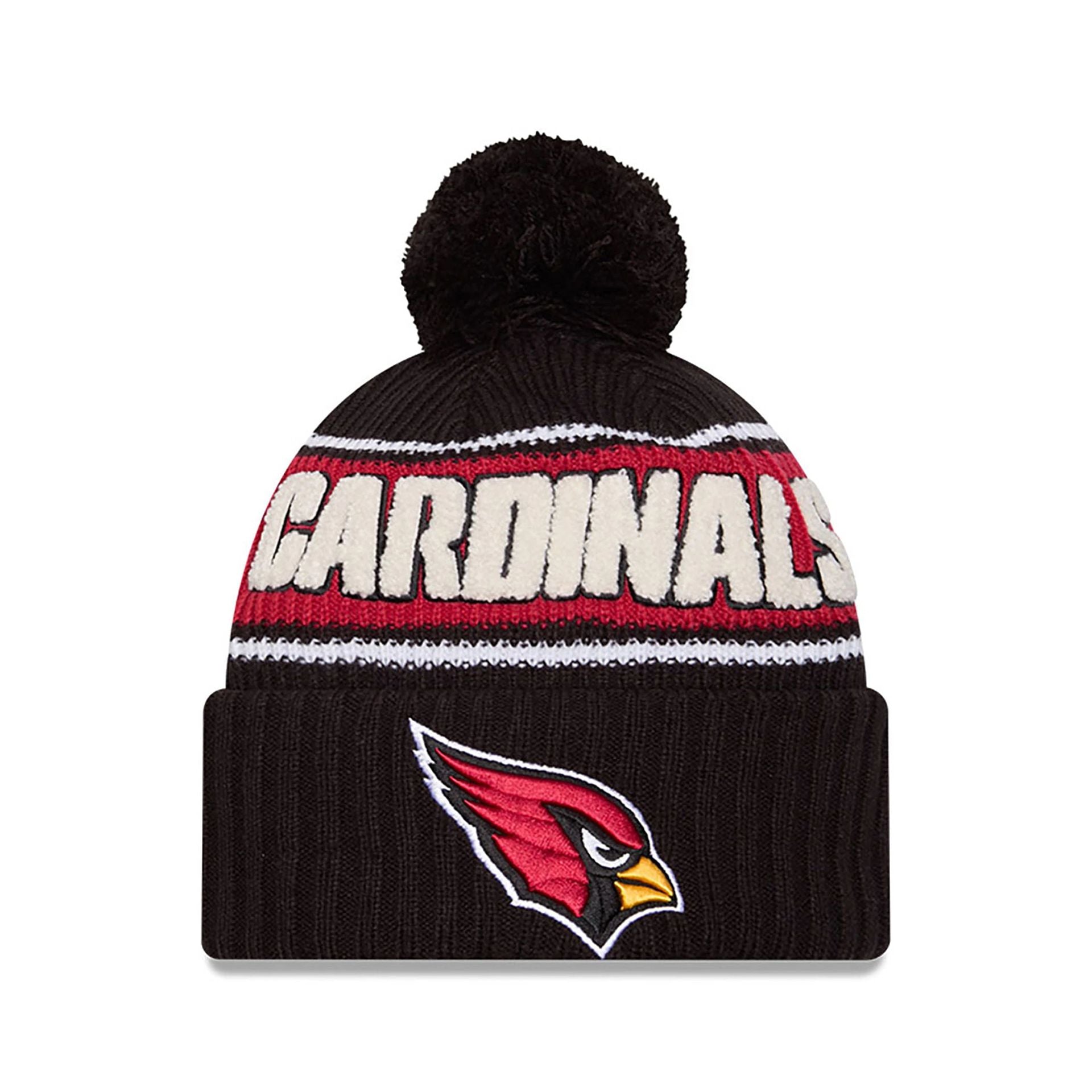 This is a Arizona Cardinals NFL Sideline 2024 Black Sport Knit Beanie Hat 1