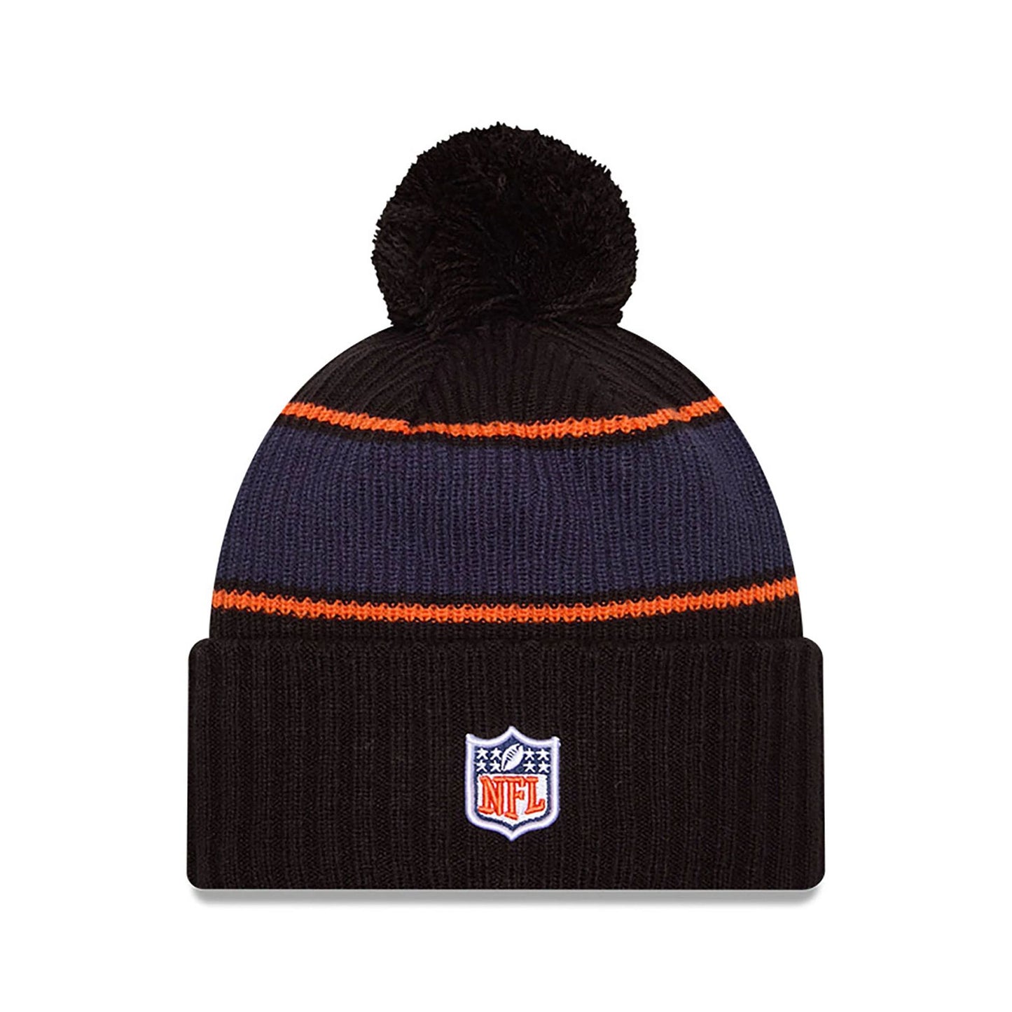 This is a Denver Broncos NFL Sideline 2024 Black Sport Knit Beanie Hat 2