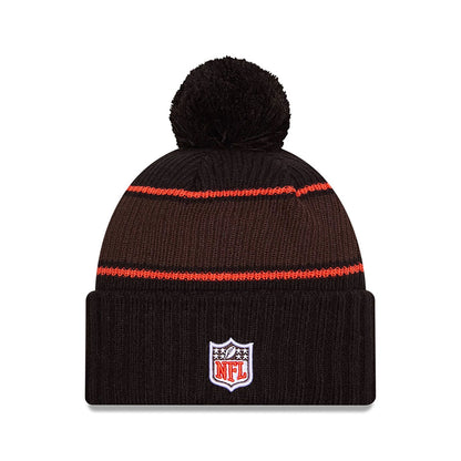 This is a Cleveland Browns NFL Sideline 2024 Black Sport Knit Beanie Hat 2