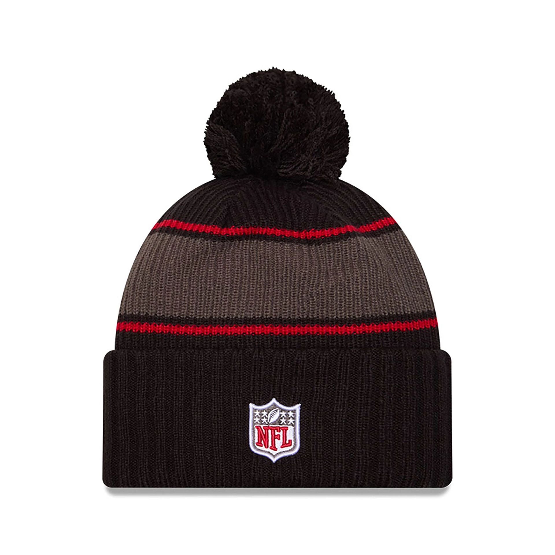 This is a Tampa Bay Buccaneers NFL Sideline 2024 Black Sport Knit Beanie Hat 2