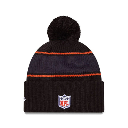 This is a Chicago Bears NFL Sideline 2024 Black Sport Knit Beanie Hat 2