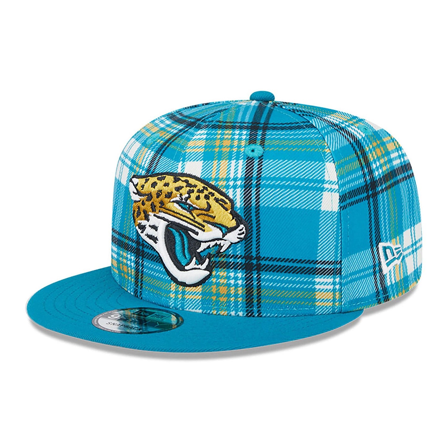 This is a Jacksonville Jaguars NFL Sideline 2024 Turquoise 9FIFTY Snapback Cap 1