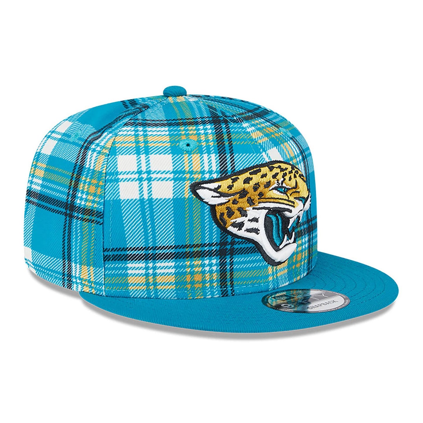 This is a Jacksonville Jaguars NFL Sideline 2024 Turquoise 9FIFTY Snapback Cap 4