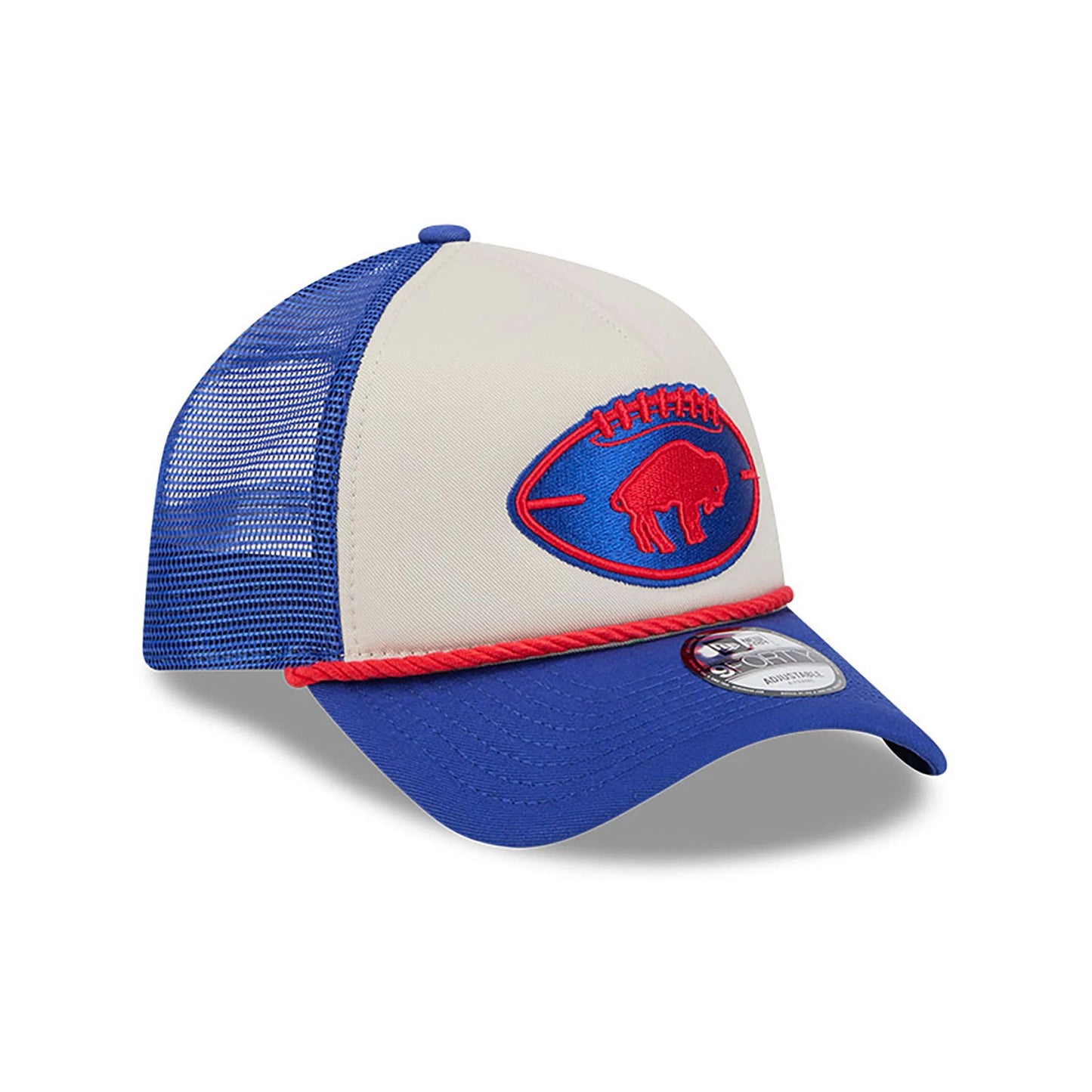 This is a Buffalo Bills NFL Sideline 2024 Historic Blue 9FORTY A-Frame Adjustable Cap 3