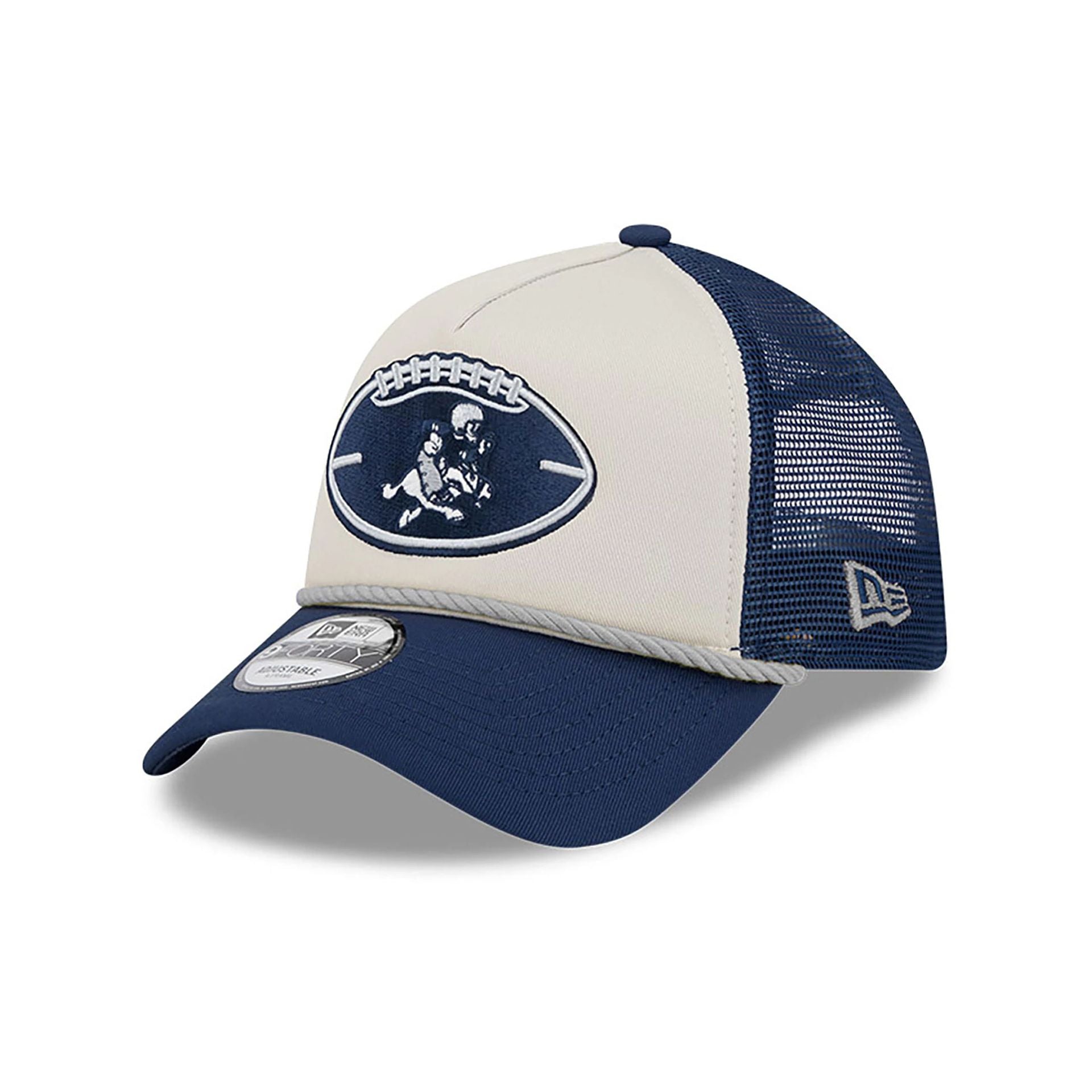 This is a Dallas Cowboys NFL Sideline 2024 Historic Dark Blue 9FORTY A-Frame Adjustable Cap 1