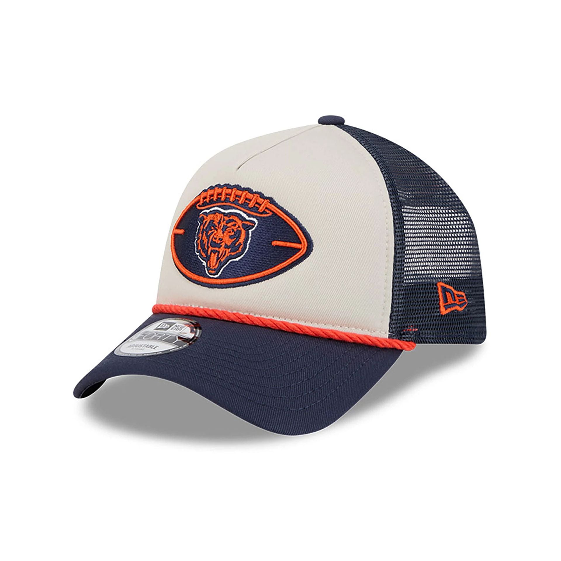 This is a Chicago Bears NFL Sideline 2024 Historic Dark Blue 9FORTY A-Frame Adjustable Cap 1