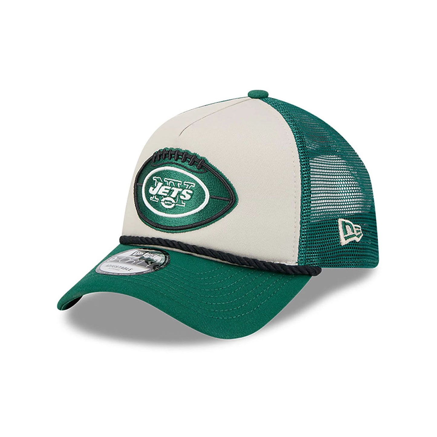 This is a New York Jets NFL Sideline Historic Green 9FORTY A-Frame Adjustable Cap 1