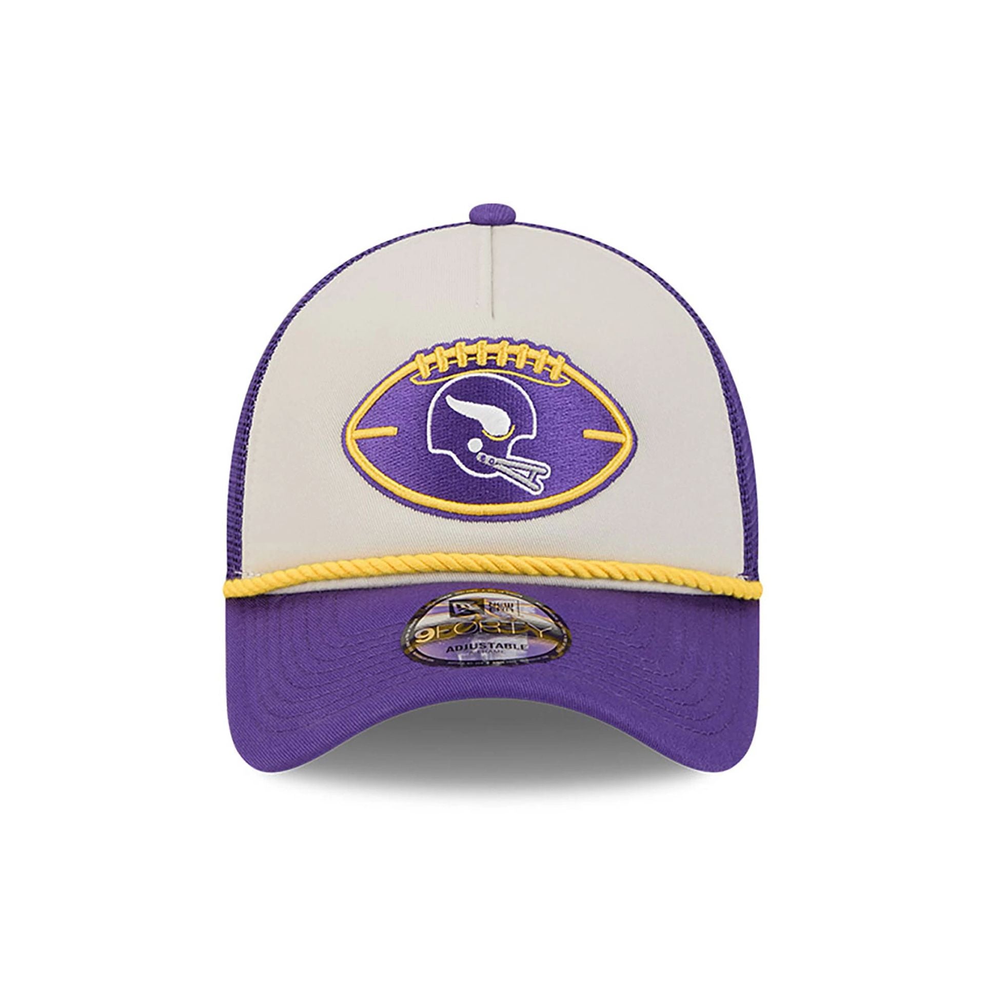 This is a Minnesota Vikings NFL Sideline 2024 Historic Purple 9FORTY A-Frame Adjustable Cap 2