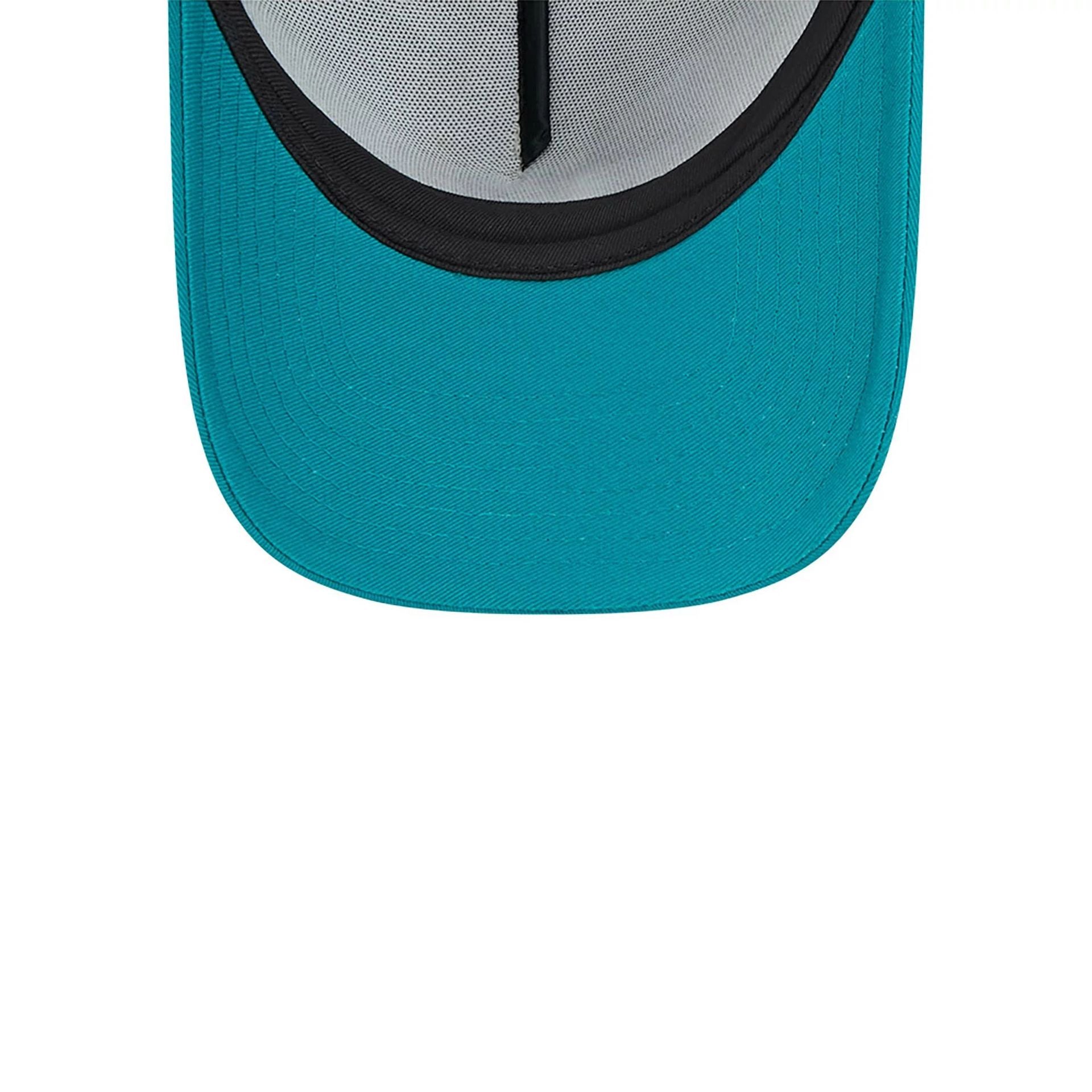 This is a Miami Dolphins NFL Sideline 2024 Historic Turquoise 9FORTY A-Frame Adjustable Cap 4