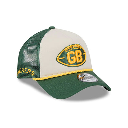 This is a Green Bay Packers NFL Sideline 2024 Historic Dark Green 9FORTY A-Frame Adjustable Cap 3