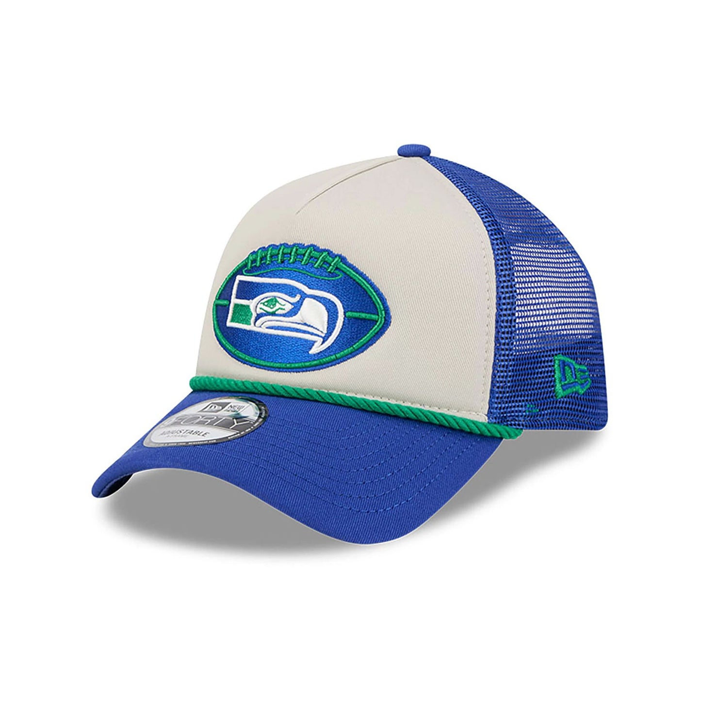 This is a Seattle Seahawks NFL Sideline 2024 Historic Blue 9FORTY A-Frame Adjustable Cap 1