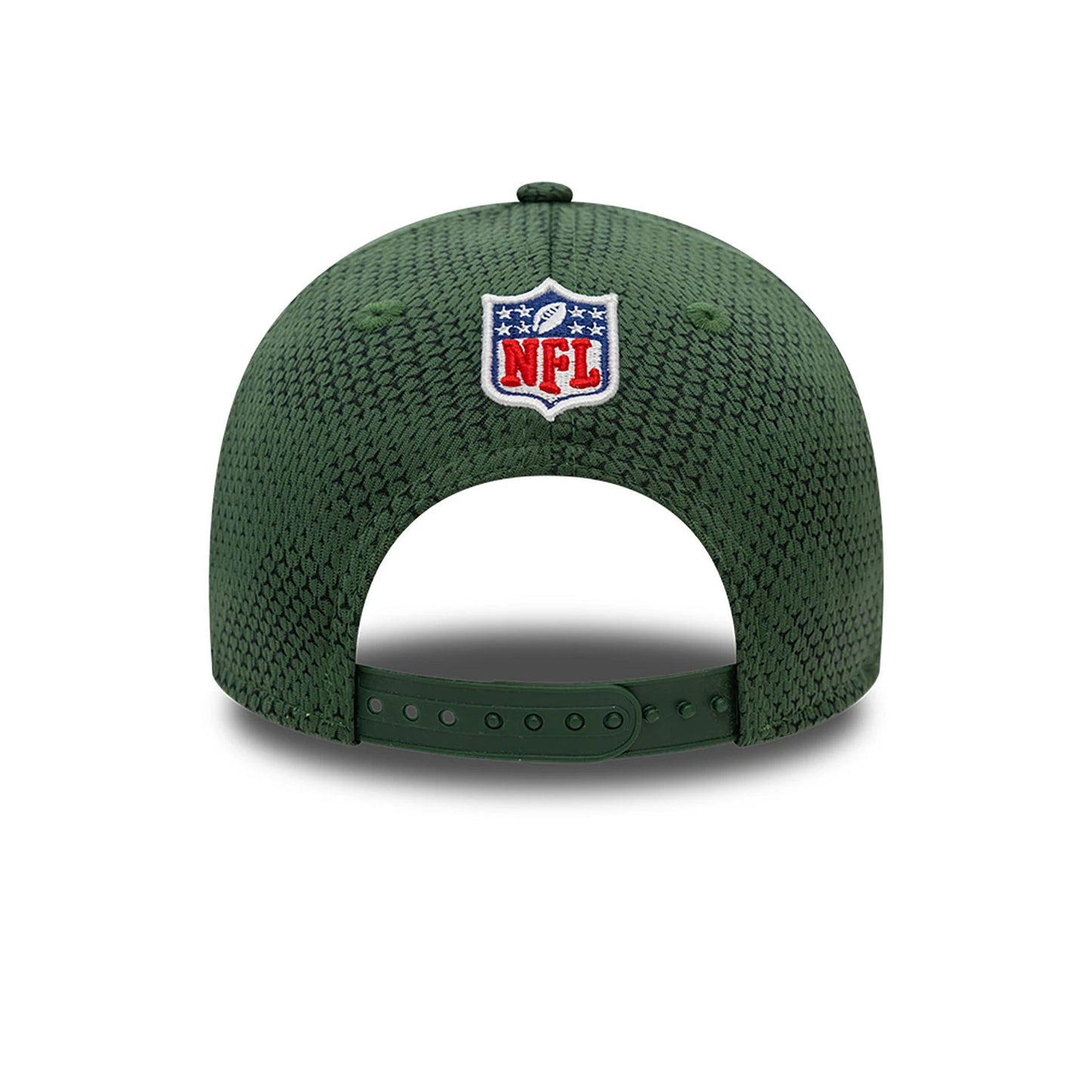 This is a Green Bay Packers Youth NFL Sideline 2024 Dark Green 9FORTY Stretch Snap Cap 4