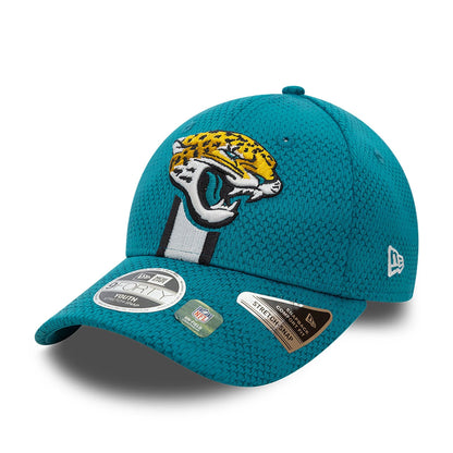 This is a Jacksonville Jaguars Youth NFL Sideline 2024 Turquoise 9FORTY Stretch Snap Cap 3