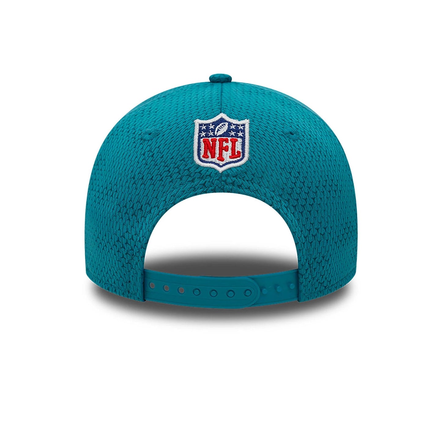 This is a Jacksonville Jaguars Youth NFL Sideline 2024 Turquoise 9FORTY Stretch Snap Cap 4