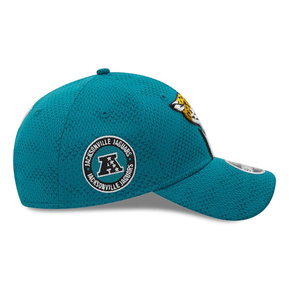 This is a Jacksonville Jaguars Youth NFL Sideline 2024 Turquoise 9FORTY Stretch Snap Cap 6