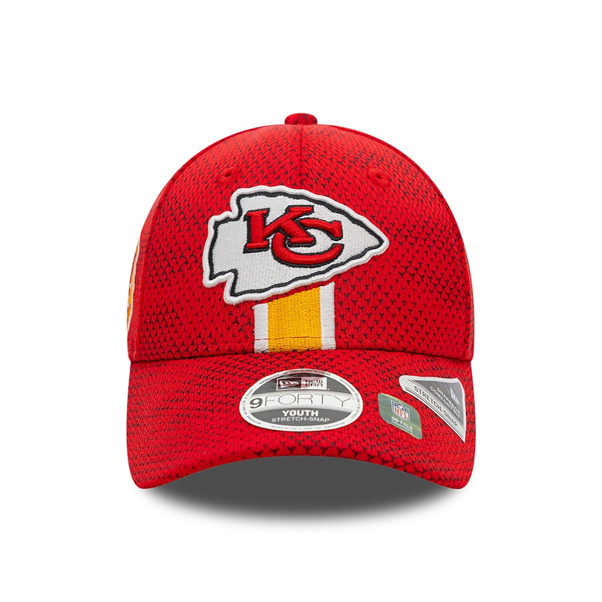 This is a Kansas City Chiefs Youth NFL Sideline 2024 Red 9FORTY Stretch Snap Cap 2