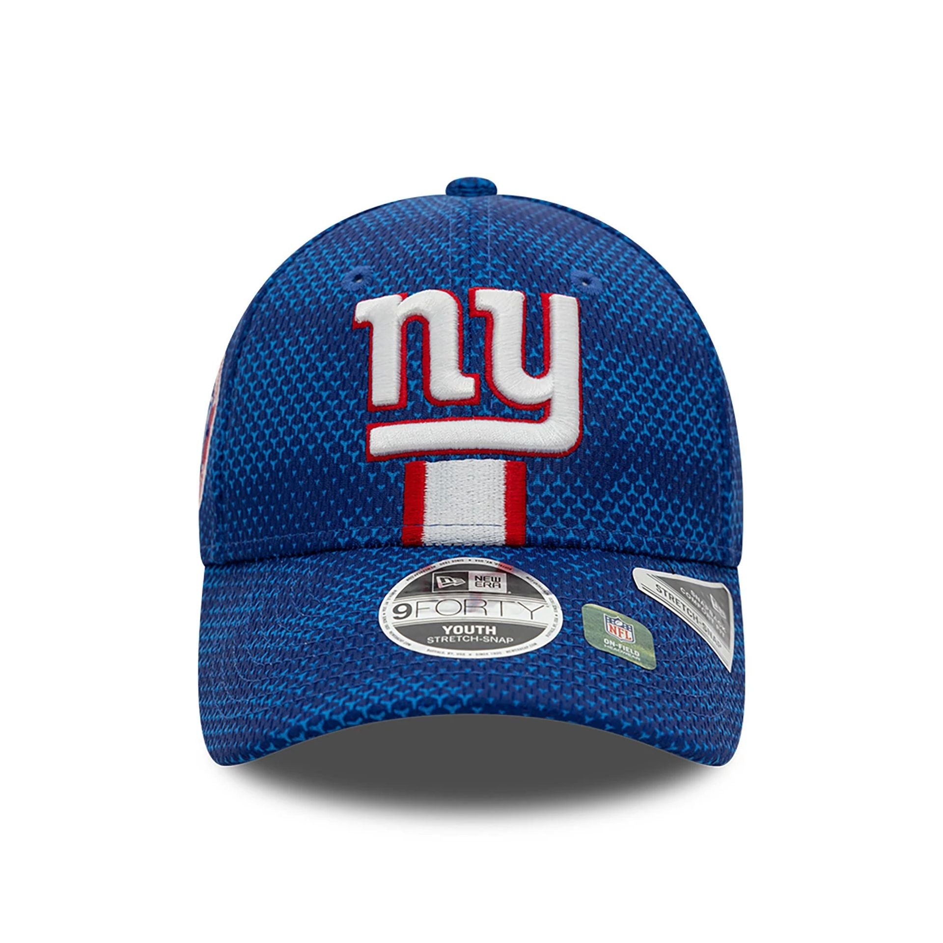 This is a New York Giants Youth NFL Sideline 2024 Blue 9FORTY Stretch Snap Cap 2