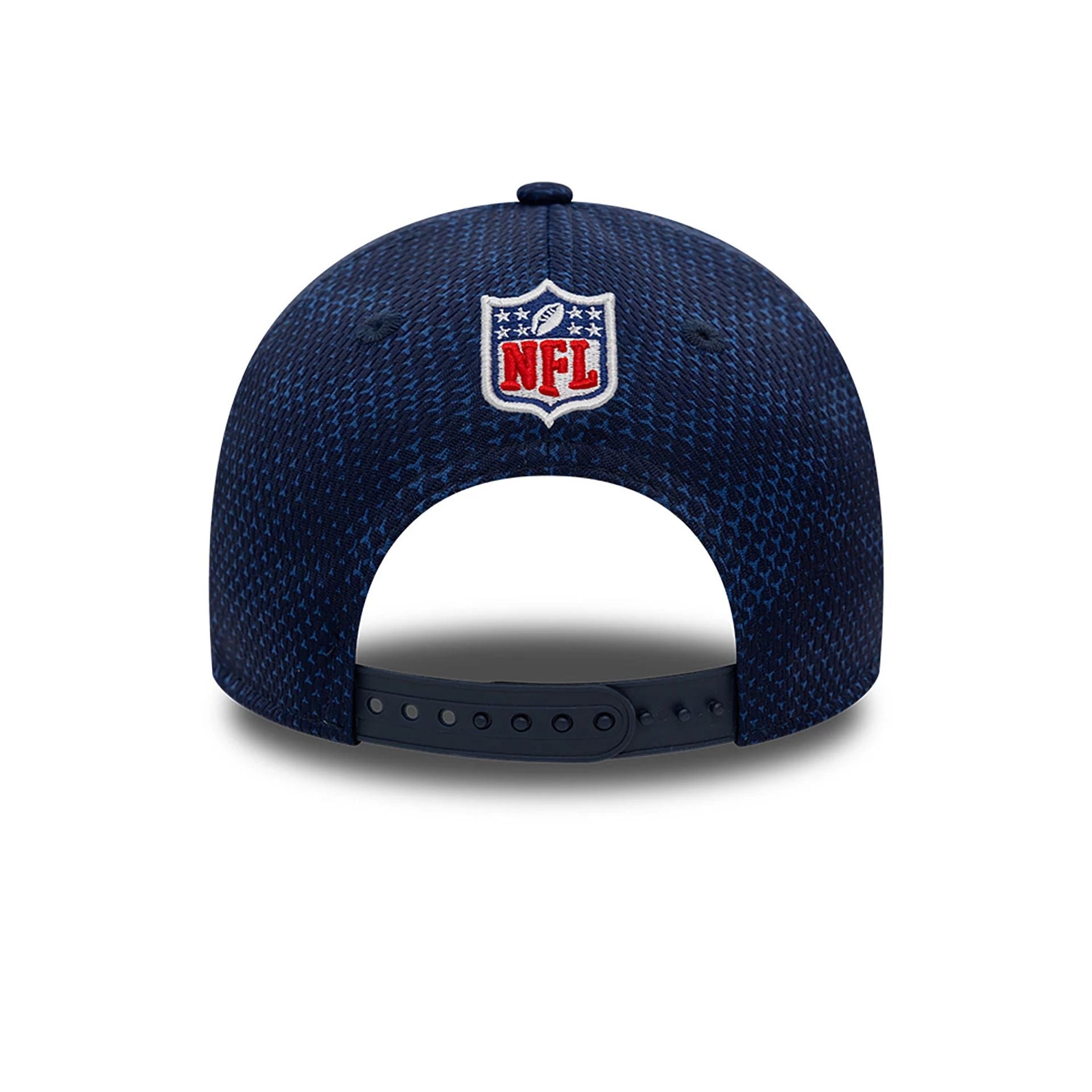 This is a Seattle Seahawks Youth NFL Sideline 2024 Dark Blue 9FORTY Stretch Snap Cap 4