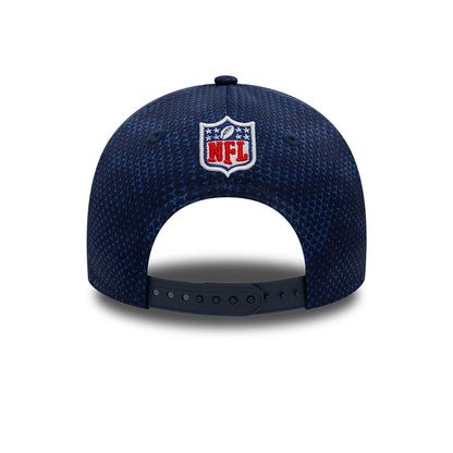 This is a Seattle Seahawks Youth NFL Sideline 2024 Dark Blue 9FORTY Stretch Snap Cap 4