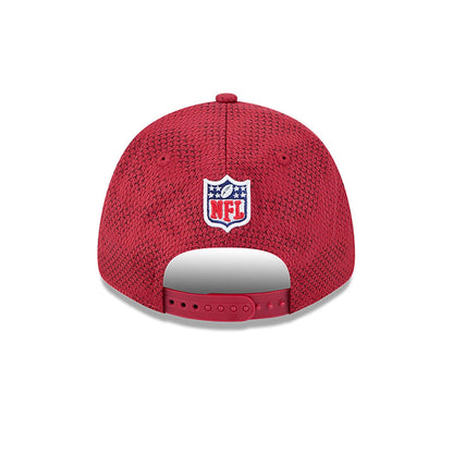 This is a Arizona Cardinals NFL Sideline 2024 Dark Red 9FORTY Stretch Snap Cap 5