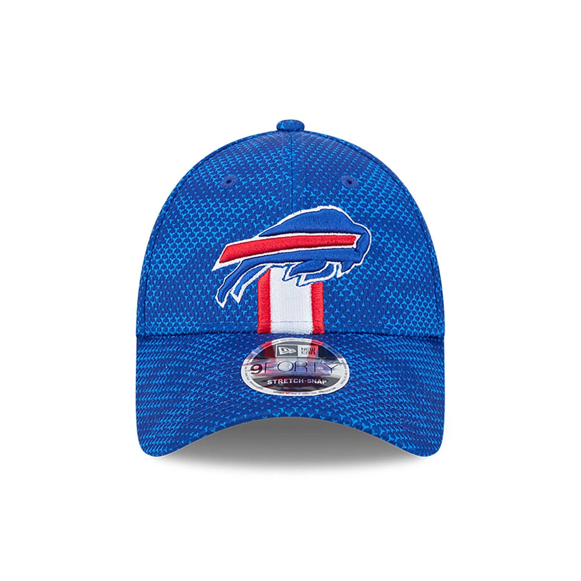 This is a Buffalo Bills NFL Sideline 2024 Blue 9FORTY Stretch Snap Cap 2