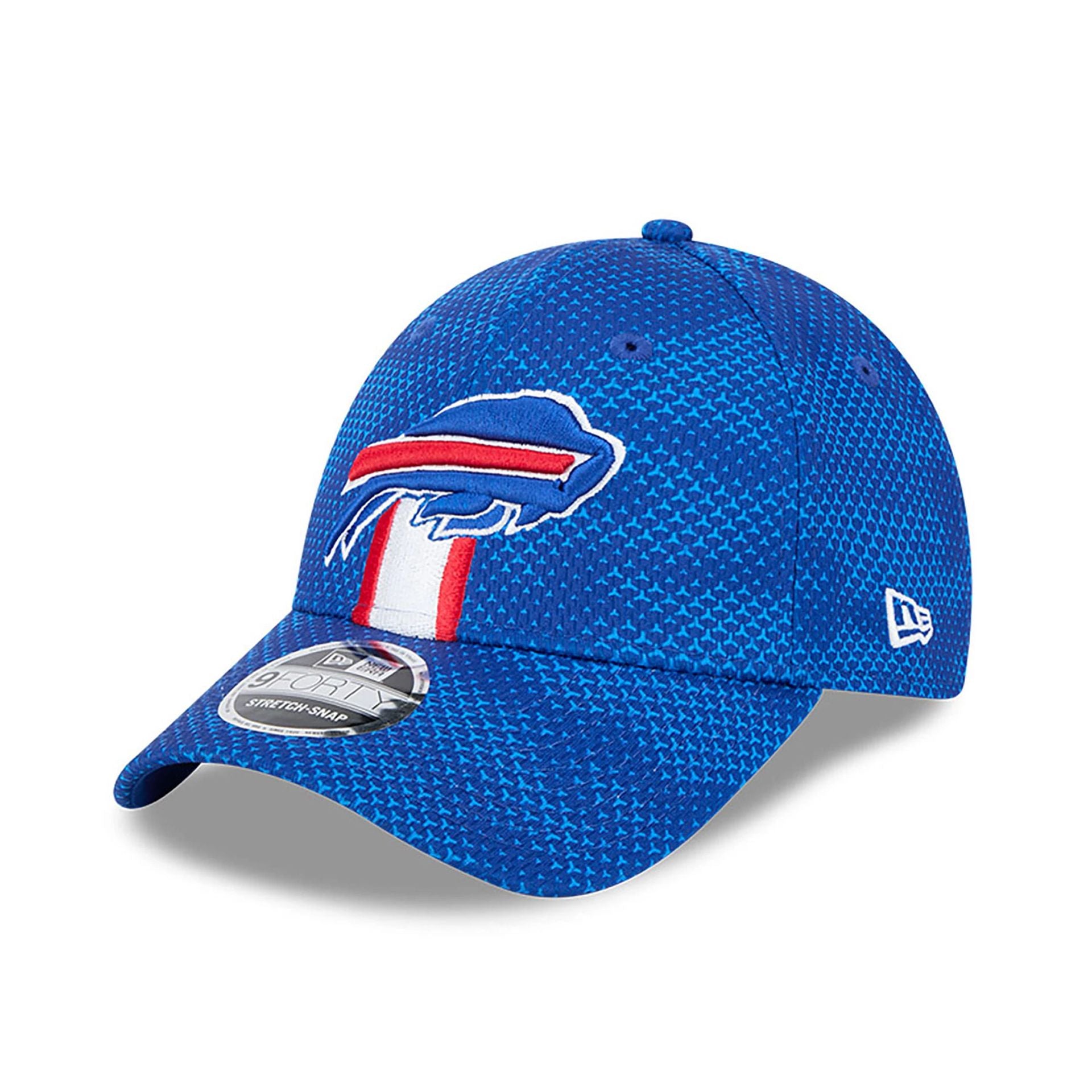 This is a Buffalo Bills NFL Sideline 2024 Blue 9FORTY Stretch Snap Cap 1