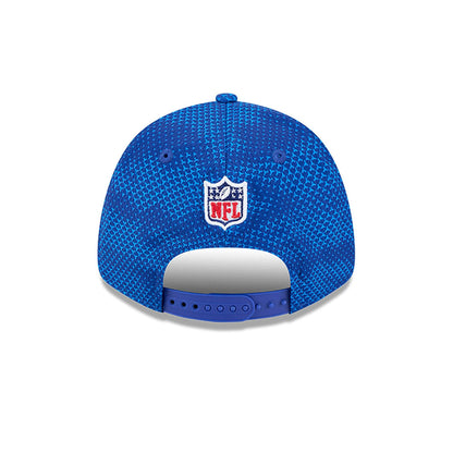 This is a Buffalo Bills NFL Sideline 2024 Blue 9FORTY Stretch Snap Cap 4