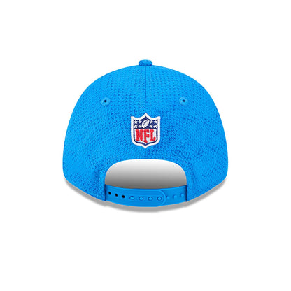 This is a Detroit Lions NFL Sideline 2024 Blue 9FORTY Stretch Snap Cap 5