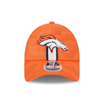 This is a Denver Broncos NFL Sideline 2024 Orange 9FORTY Stretch Snap Cap 2