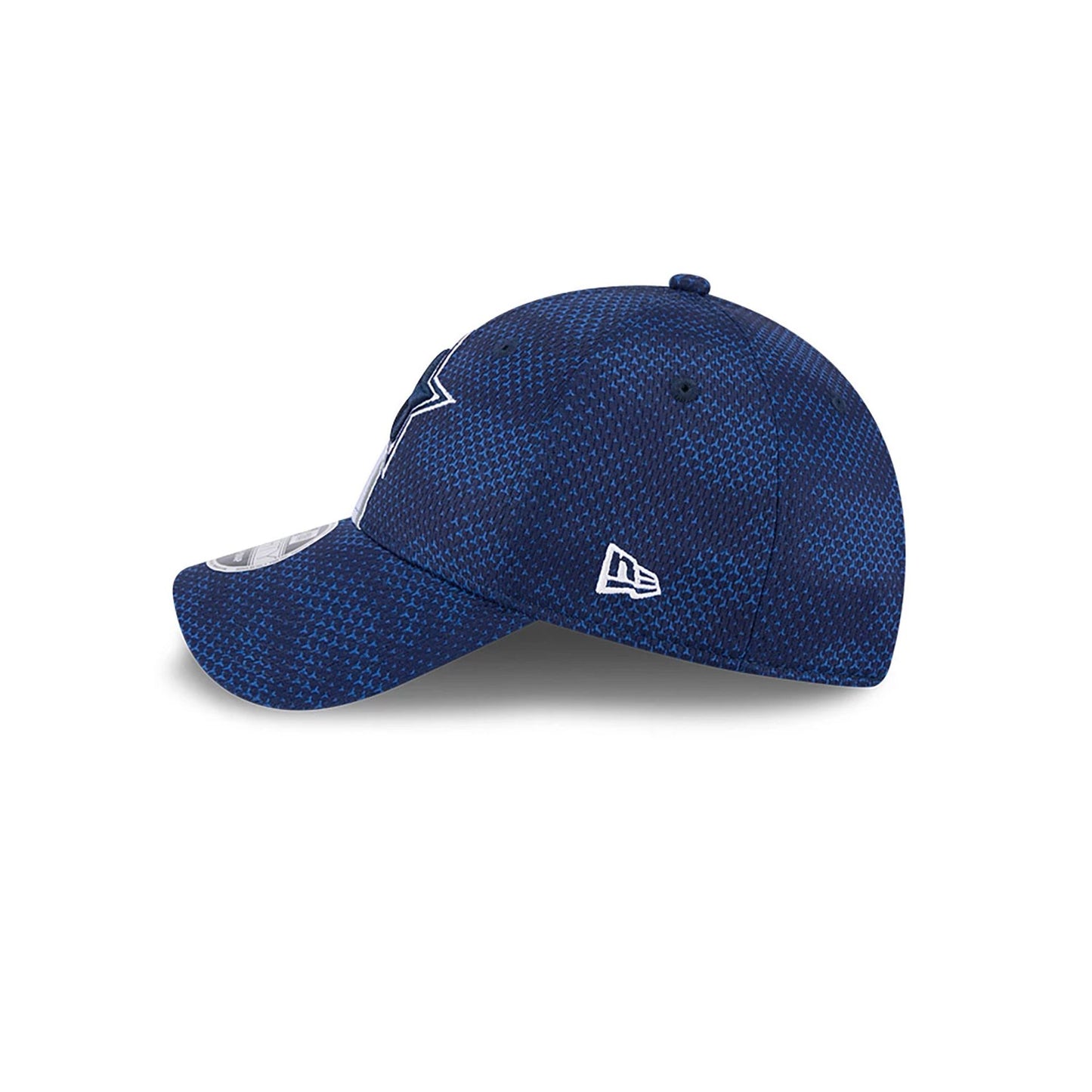 This is a Dallas Cowboys NFL Sideline 2024 Dark Blue 9FORTY Stretch Snap Cap 7